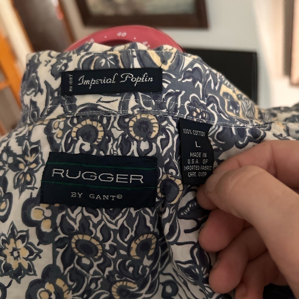 Vintage Gant Abstract Design Button Down Shirt Large - Picture 5 of 5